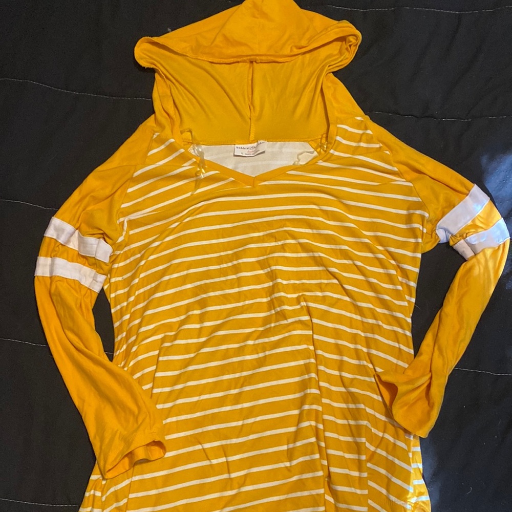 Bobbie Brooks Hooded Long Sleeve Striped Shirt